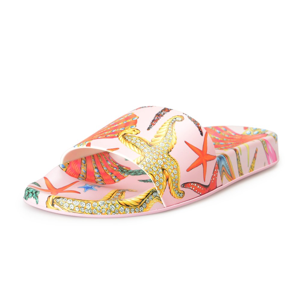 Versace Women's "St.Tresor De La Mer" Print Pool Slide Flip Flops Shoes